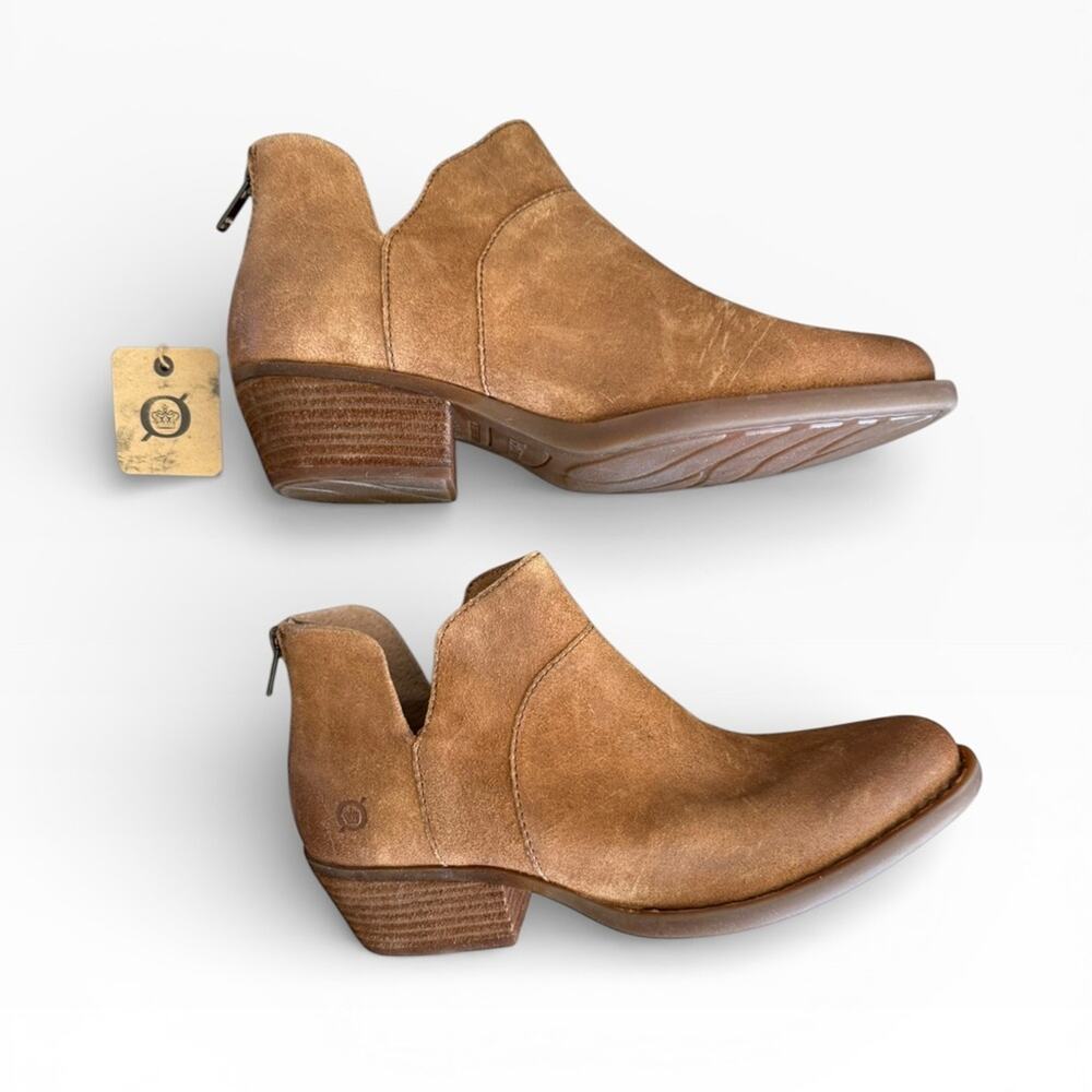 Born Kerri Tobacco Distressed Suede Booties – Sz 8.5M - Picture 5 of 6